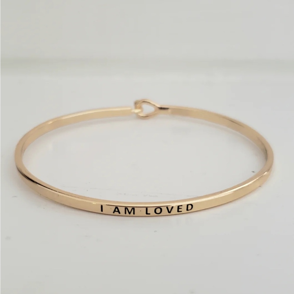 “I AM LOVED” Skinny Bangle Bracelet